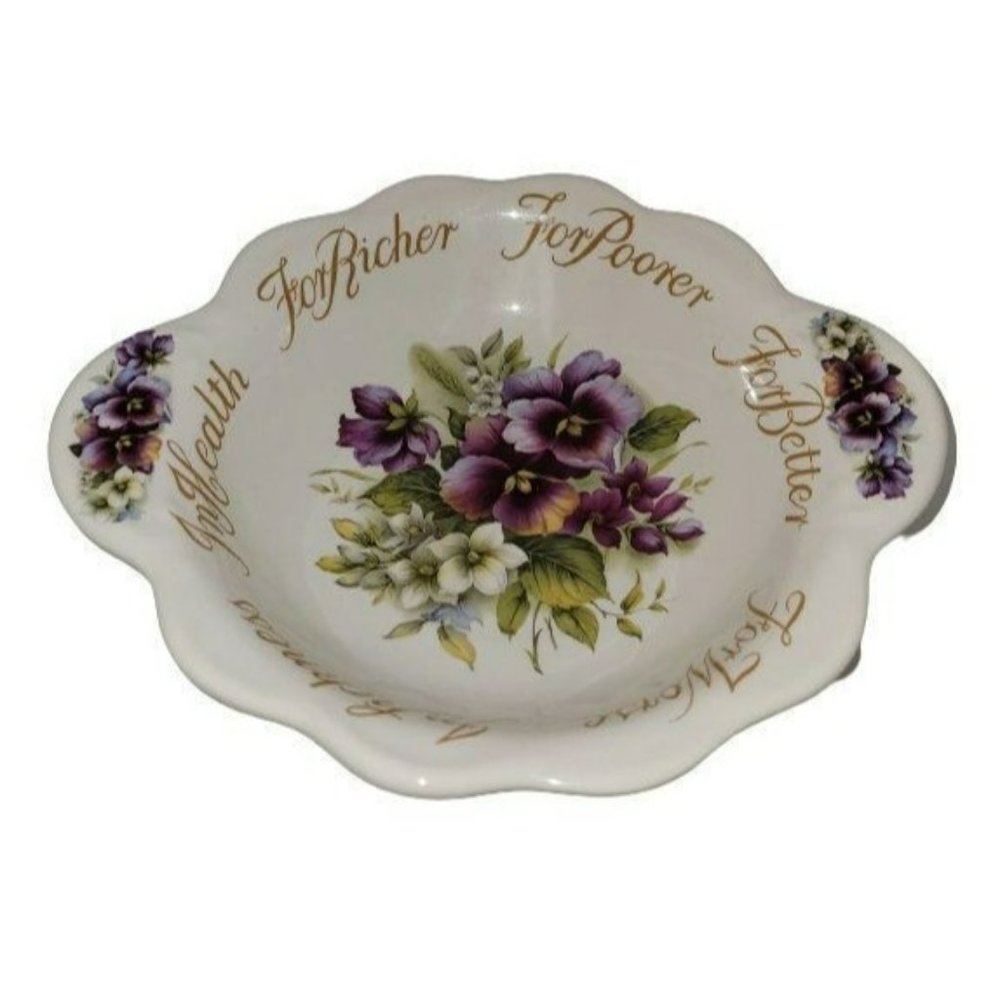 Vintage Crownford Staffordshire England Pedestal Wedding Bowl.  Made in England,